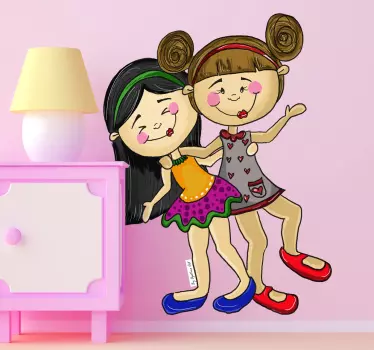 Sticker fillettes amies - TenStickers
