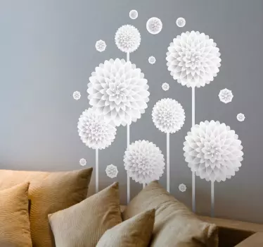 Sticker fleurs de papier salon - TenStickers