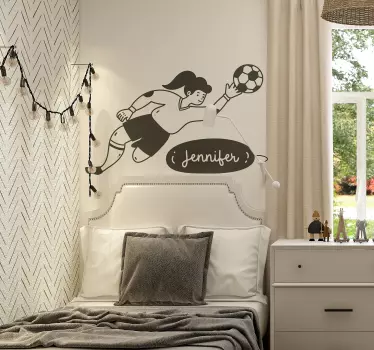 Sticker Footballeur Gardien de but fille personnalisé - TenStickers