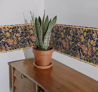 Sticker frise Feuilles style paisley - TenStickers