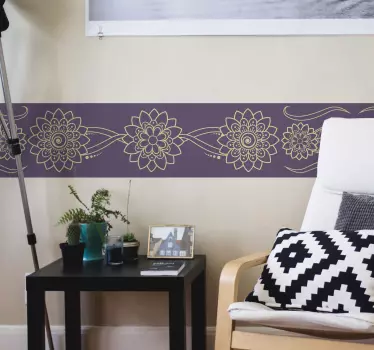 Sticker frise Fleur ornementale - TenStickers