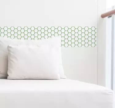 Sticker frise Formes hexagonales vertes - TenStickers