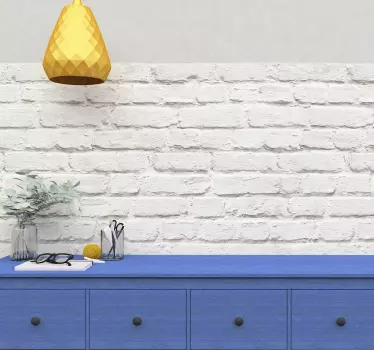 Sticker Frise Murale Brique blanche - TenStickers