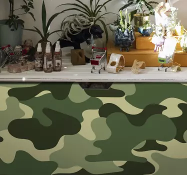 Sticker Frise Murale Camouflage vert - TenStickers