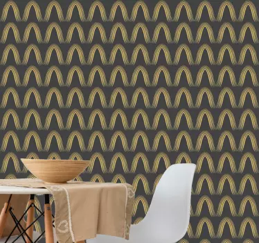 Sticker Frise Murale Couleurs abstraites d'or et de gris - TenStickers