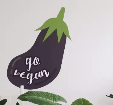 Sticker fruit aubergine vegan - TenStickers