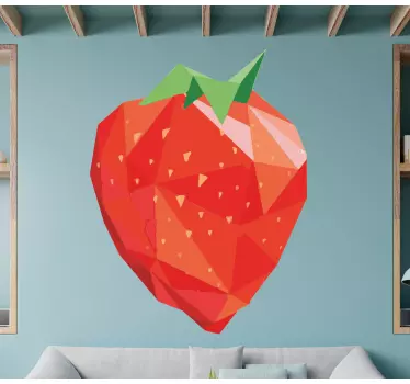 Sticker fruit conception géométrique de fraise - TenStickers