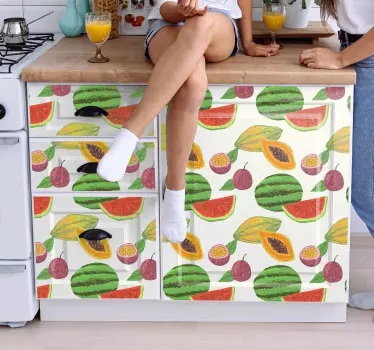 Sticker fruit création motif fruit - TenStickers
