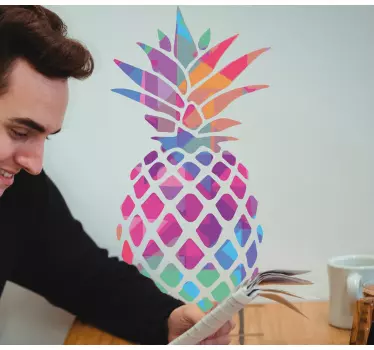 Sticker fruit design ananas coloré - TenStickers