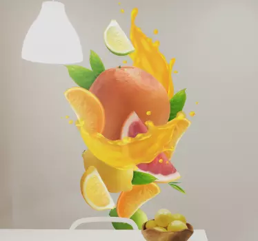 Sticker fruit explosion d'agrumes décor - TenStickers