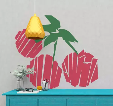 Sticker fruit grappe de fraises décorative - TenStickers