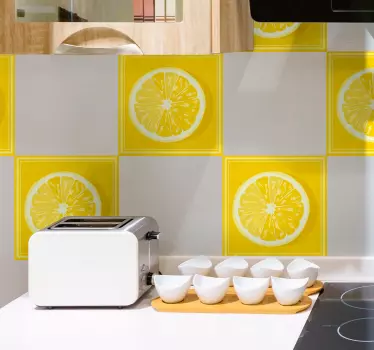 Sticker fruit illustration de tranche de citron - TenStickers