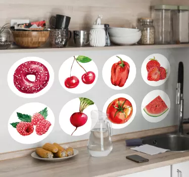 Sticker fruit illustrations de fruits colorés - TenStickers