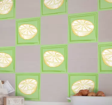 Sticker fruit motifs de tranches de citron vert - TenStickers