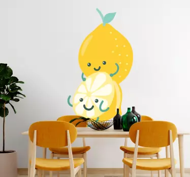 Sticker fruit personnages joyeux d'agrumes - TenStickers