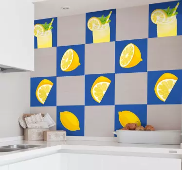 Sticker gastronomie boisson rafraîchissante au citron - TenStickers