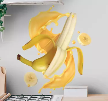 Sticker gastronomie décor Éclat de banane - TenStickers