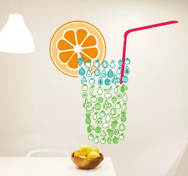 Sticker gastronomie illustration boisson fruitées - TenStickers