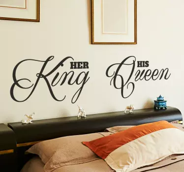 Sticker her king his queen - TenStickers