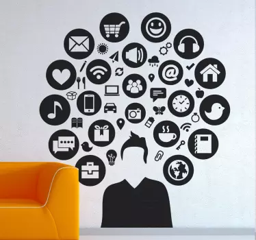 Sticker homme médias - TenStickers