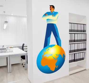 Sticker homme sur la planète - TenStickers