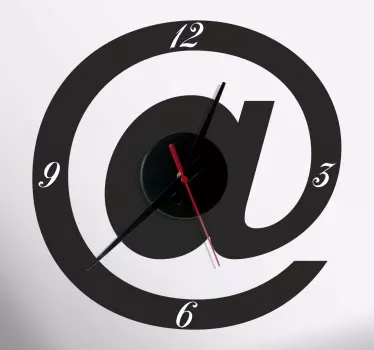 Sticker horloge arobase - TenStickers