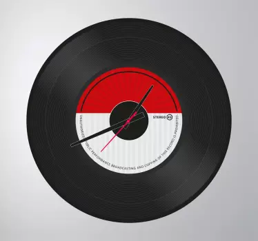 Sticker horloge disque vinyle - TenStickers