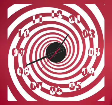 Sticker horloge effet d'optique spirale - TenStickers