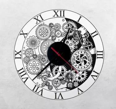 Sticker Horloge Mécanisme d'horloge avec roues dentées - TenStickers