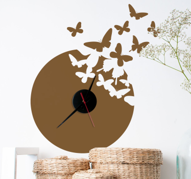 Sticker horloge papillons - TenStickers
