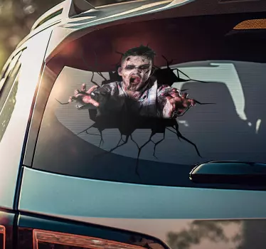 Sticker voiture trompe l'œil terreur  - TenStickers