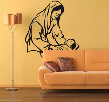 Sticker illustration enfant Jésus - TenStickers