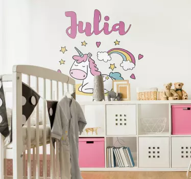 Sticker Chambre Enfant Licorne Endormie - TenStickers