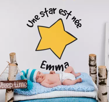 Sticker Chambre Enfant Une star est née - TenStickers