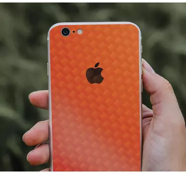 Sticker iphone carbone orange - TenStickers