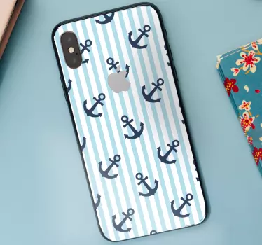 Sticker iphone concept d'ancre nautique - TenStickers