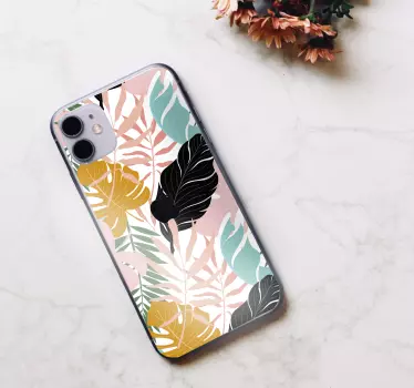 Sticker iphone feuilles tropicales abstraites - TenStickers
