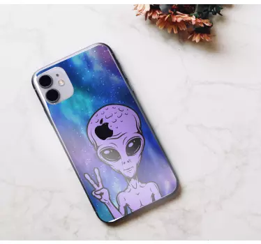 Sticker iphone design cosmique alien - TenStickers