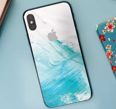 Sticker iphone mélange de vagues aqua - TenStickers