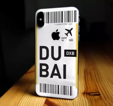 Sticker iphone passe de vol dubaï - TenStickers