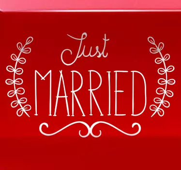 Sticker mariage phrase "Just married" - TenStickers
