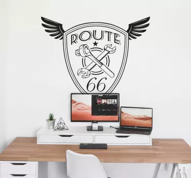Sticker logo Route 66 - TenStickers