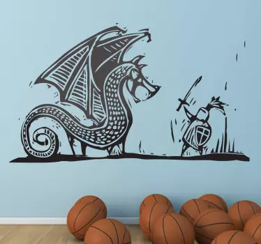Sticker lutte dragon cavalier - TenStickers