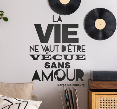 Sticker Mural Citation Amour Serge Gainsbourg - TenStickers