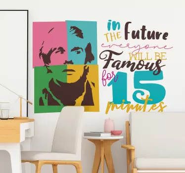 Sticker Mural Citation Andy Warhol - TenStickers