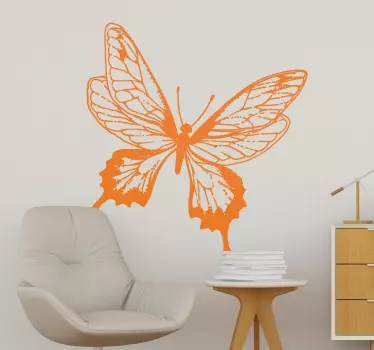 Sticker Mural Dessin Papillon - TenStickers
