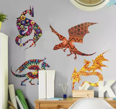 Sticker Mural Dragons - TenStickers