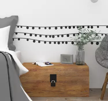 Sticker Maison Silhouette Guirlande - TenStickers