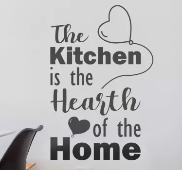Sticker maison la cuisine est le cœur - TenStickers