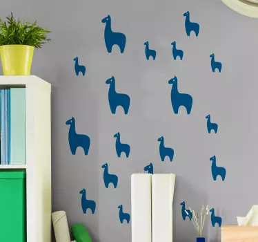 Sticker Mural Lamas Alpacas - TenStickers